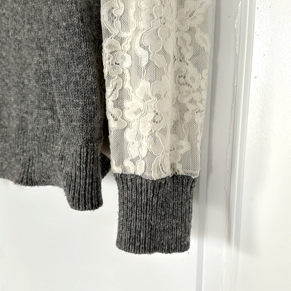 Rebecca Taylor Lace Sleeve Sweater - Picture 3 of 6